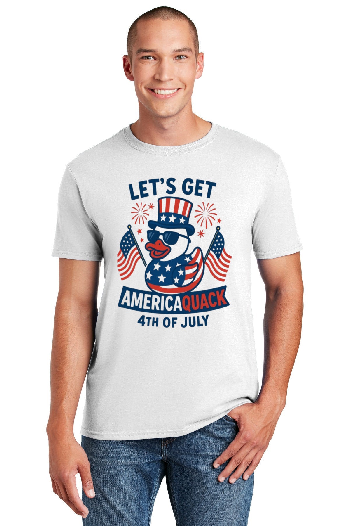 Let’s Get AmericaQUACK – Funny 4th of July Duck T-Shirt