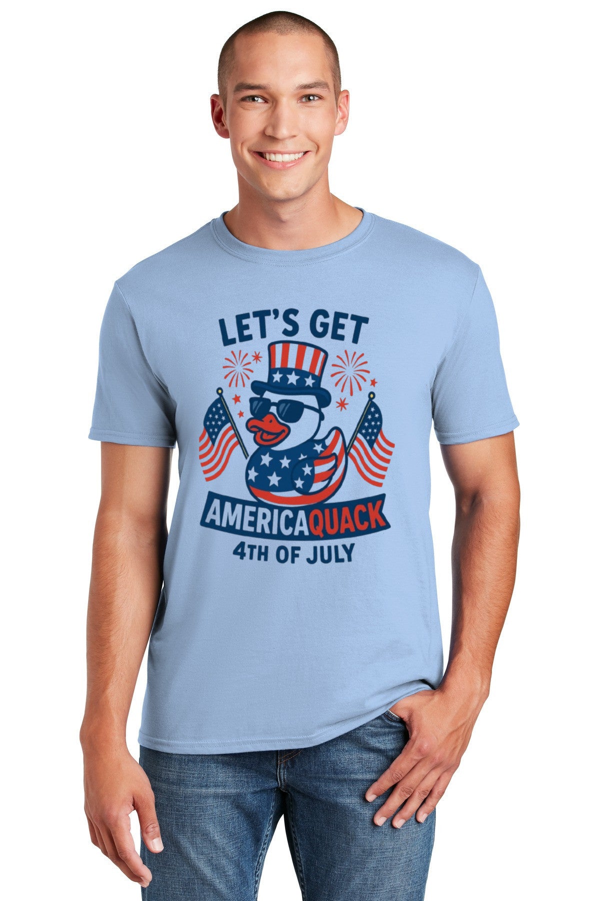 Let’s Get AmericaQUACK – Funny 4th of July Duck T-Shirt