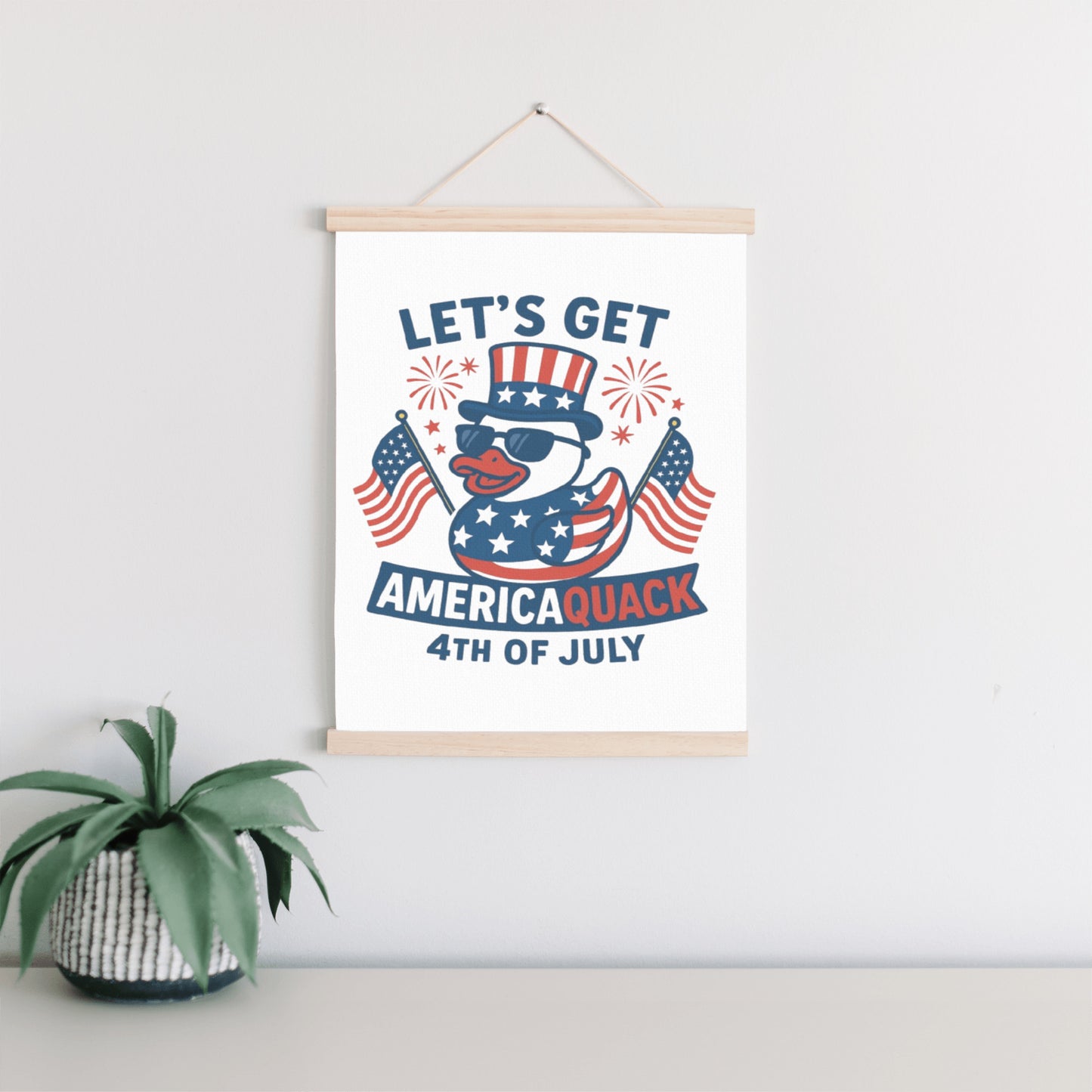 Let’s Get AmericaQUACK – Hanging Canvas Wall Art