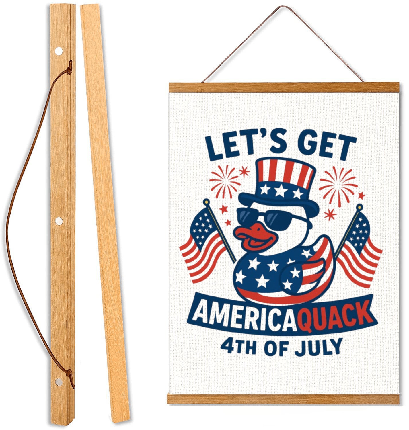 Let’s Get AmericaQUACK – Hanging Canvas Wall Art