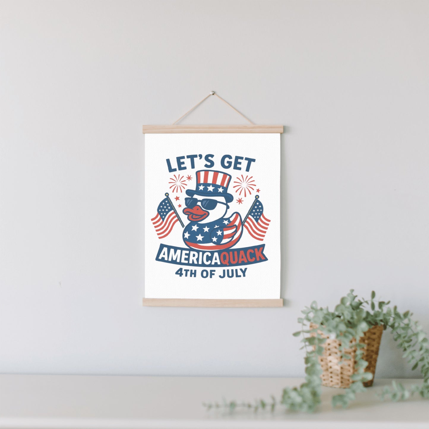 Let’s Get AmericaQUACK – Hanging Canvas Wall Art