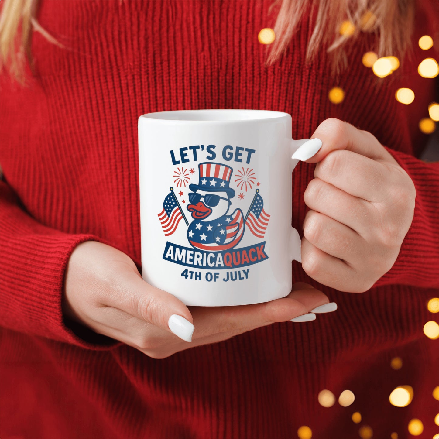 Let’s Get AmericaQUACK – Funny 4th of July Duck Mug