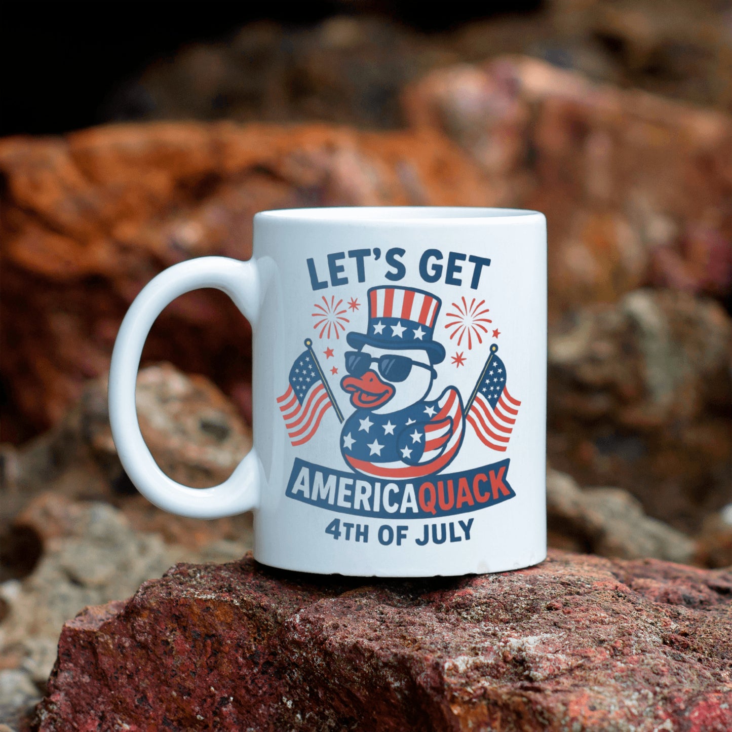 Let’s Get AmericaQUACK – Funny 4th of July Duck Mug